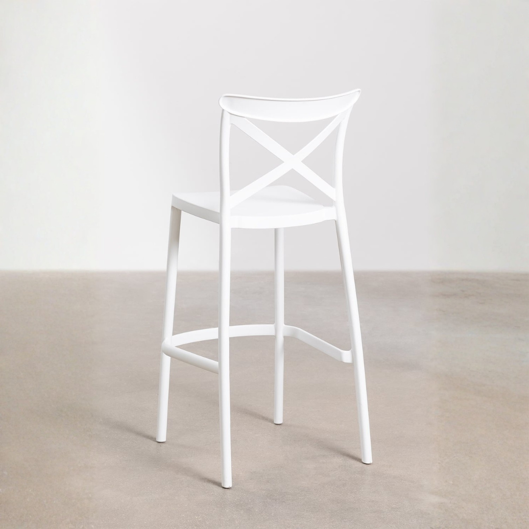 Otax 75cm Stackable High Garden Stool - White Polypropylene