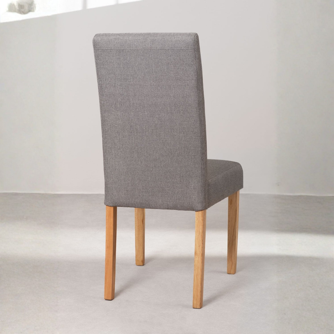 Pack of 2 Cindy Fabric Dining Chairs - Rubberwood Frame
