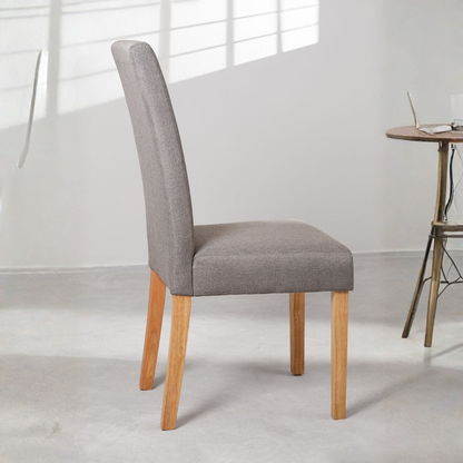 Pack of 2 Cindy Fabric Dining Chairs - Rubberwood Frame