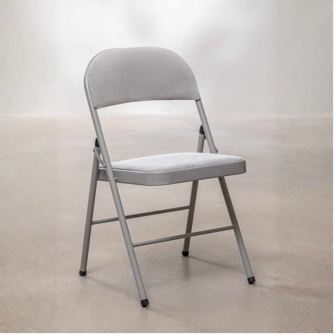 Pack of 2 Keiren Velvet Folding Chairs - Steel Frame