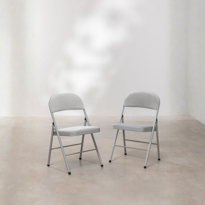 Pack of 2 Keiren Velvet Folding Chairs - Steel Frame