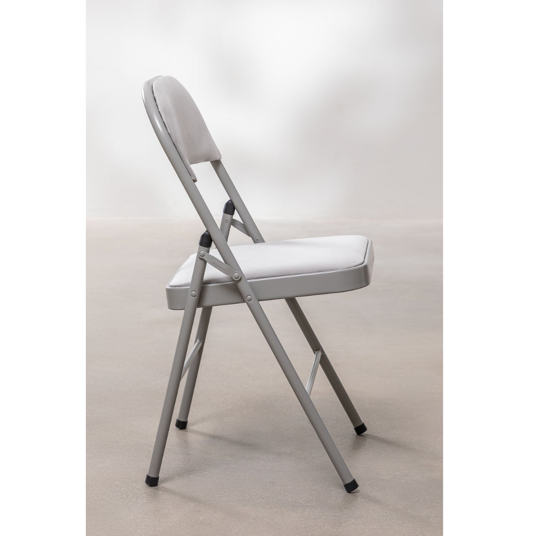 Pack of 2 Keiren Velvet Folding Chairs - Steel Frame