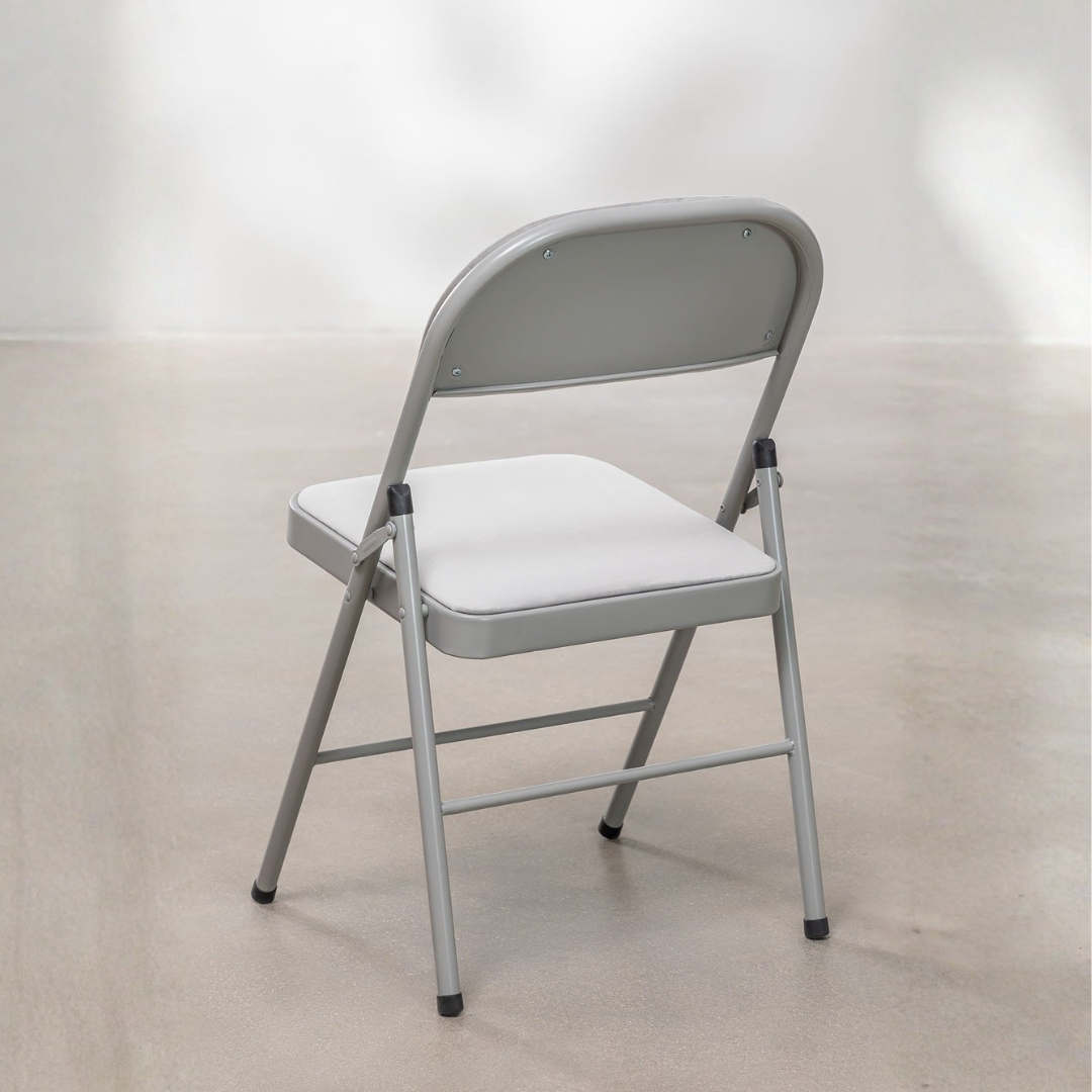 Pack of 2 Keiren Velvet Folding Chairs - Steel Frame