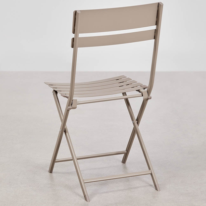 Pack of 2 Tamarit Folding Steel Garden Chairs - Olive Green