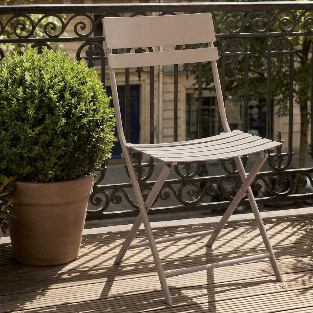 Pack of 2 Tamarit Folding Steel Garden Chairs - Olive Green