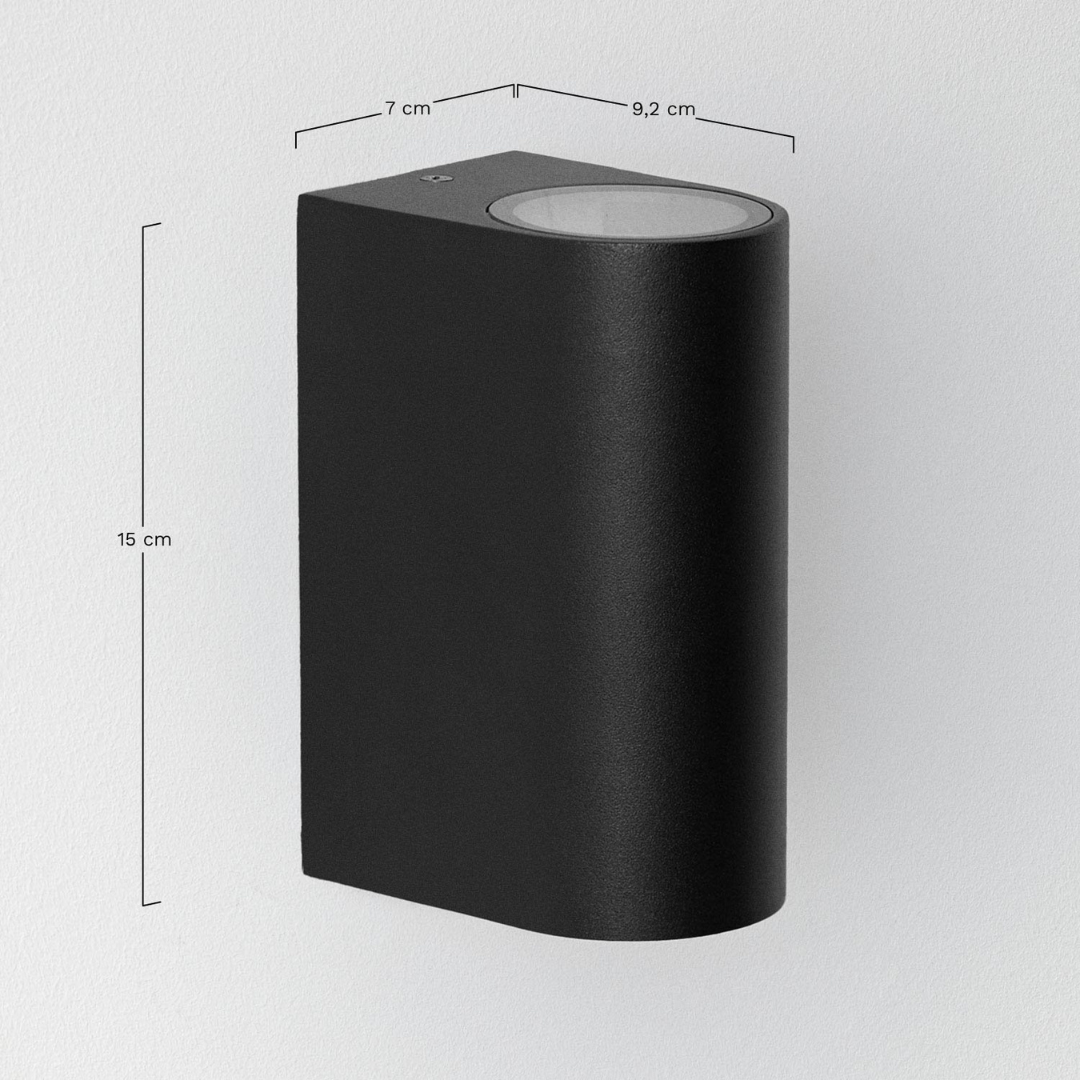 Pevot Aluminum Outdoor Wall Light with 2 Light Points