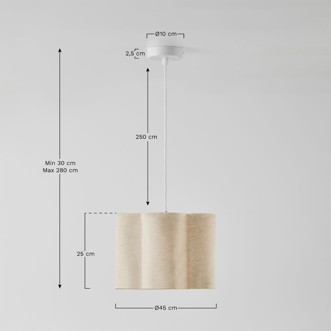 Philipa Cotton Pendant Ceiling Lamp Ø45 cm