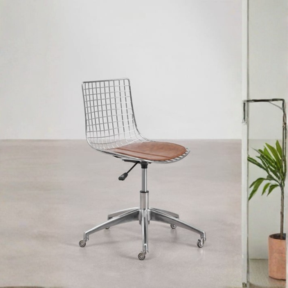 Renee Steel High Stool with Backrest – Chrome & Faux Leather