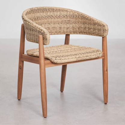 Ribeira High Stool in Acacia Wood & Synthetic Rattan