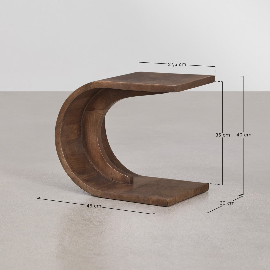 Rigi Side Table 45x30 cm in Dark Mango Wood