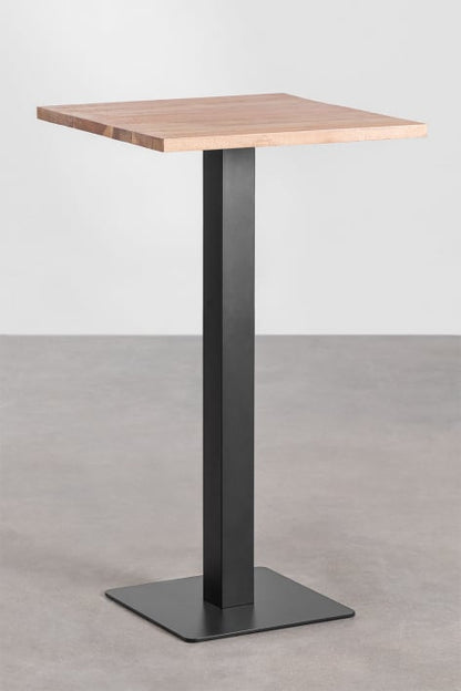 Ristretto Square Bar Table - Acacia Wood & Steel Base