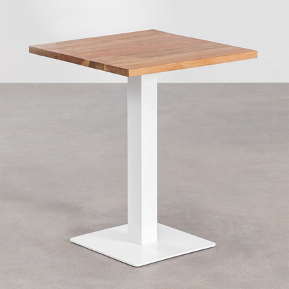 Ristretto Square Bar Table - Acacia Wood & Steel Base