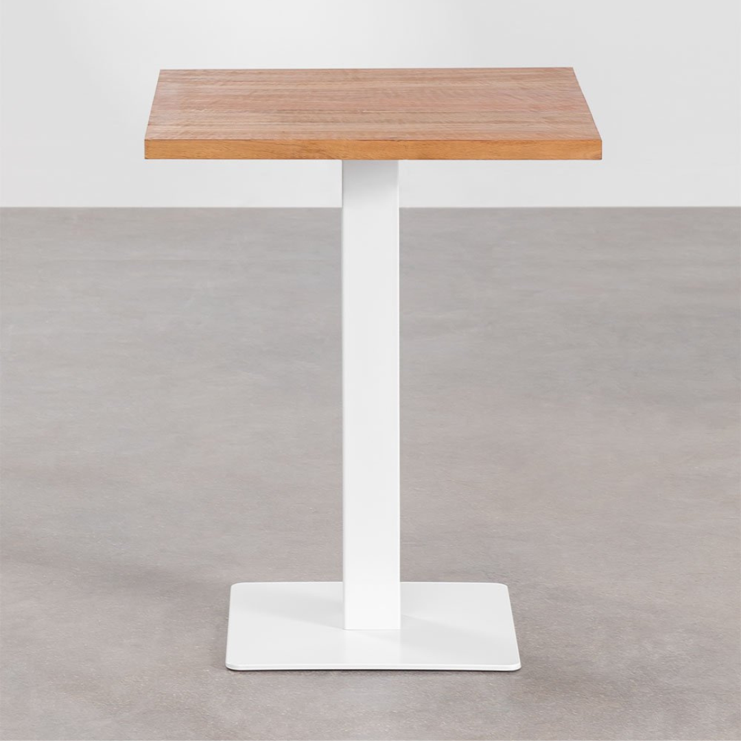 Ristretto Square Bar Table - Acacia Wood & Steel Base