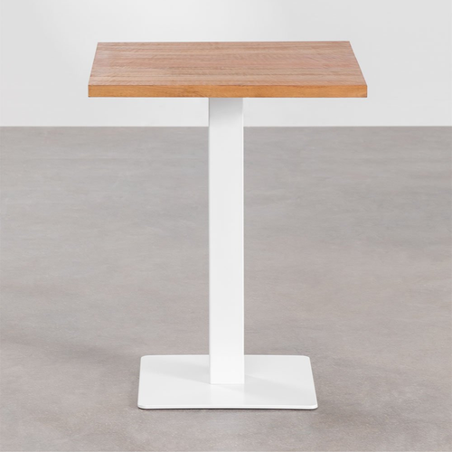Ristretto Square Bar Table - Acacia Wood & Steel Base