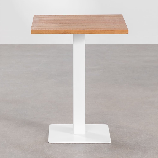 Ristretto Square Bar Table - Acacia Wood & Steel Base