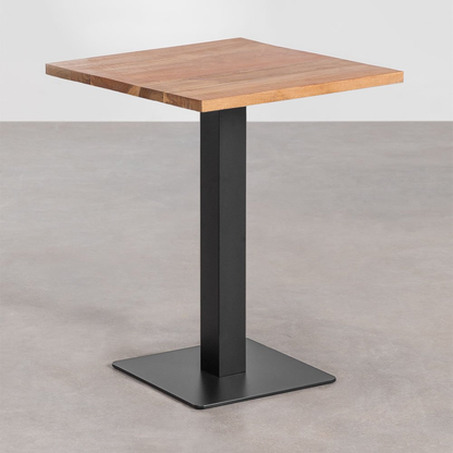 Ristretto Square Bar Table - Acacia Wood & Steel Base