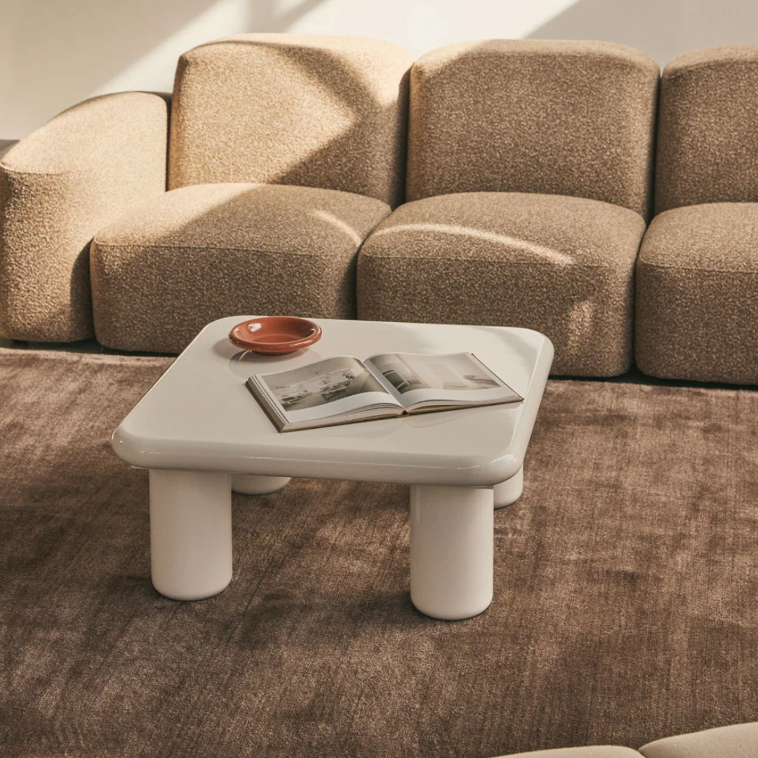 Riverton Square Side Table 80x80 cm in MDF – High Gloss