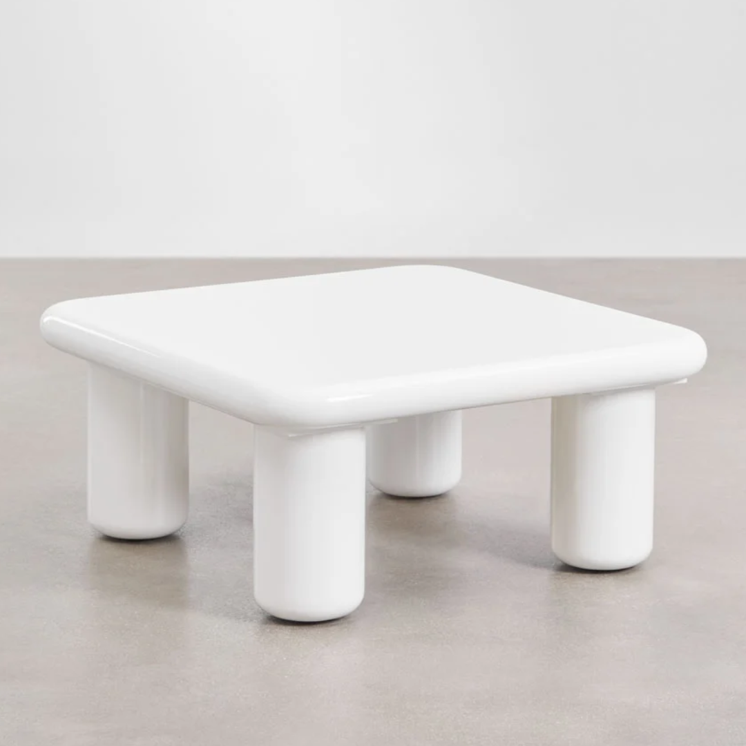 Riverton Square Side Table 80x80 cm in MDF – High Gloss