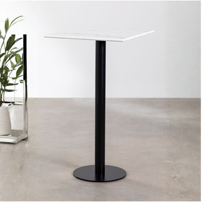 Rocher High Square Bar Table 60x60 cm in Marble & Steel