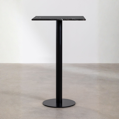 Rocher High Square Bar Table 60x60 cm in Marble & Steel