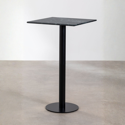 Rocher High Square Bar Table 60x60 cm in Marble & Steel
