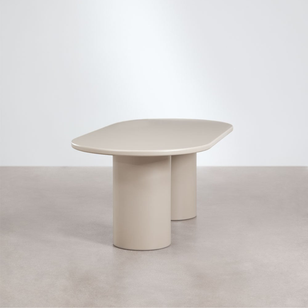 Rodeo Oval Dining Table 200x100 cm in MDF – Beige Tapioca