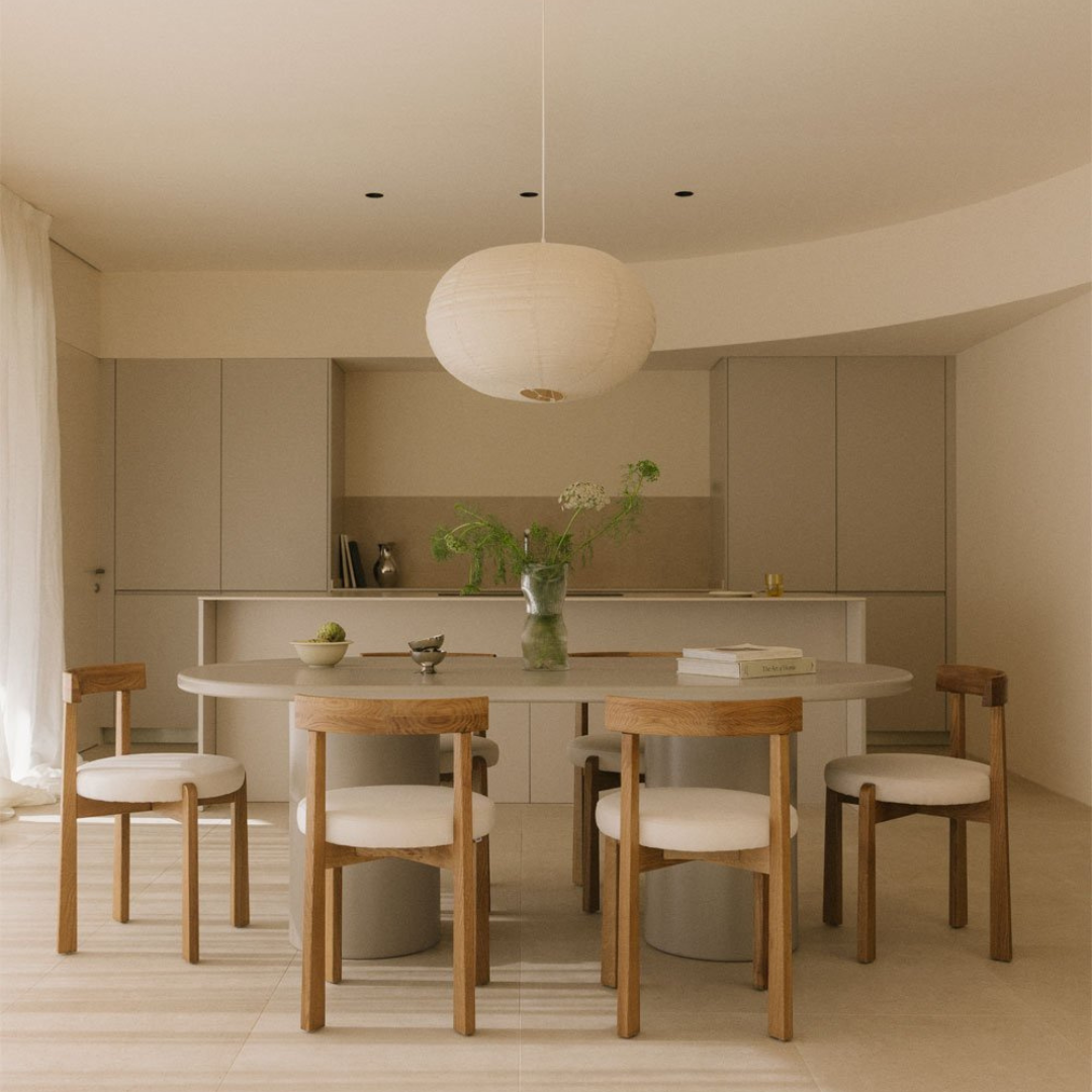 Rodeo Oval Dining Table 200x100 cm in MDF – Beige Tapioca
