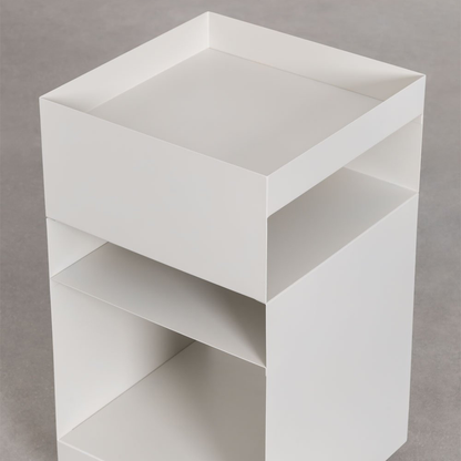 Rodgers Square Side Table 35x35 cm with Wheels & Shelves