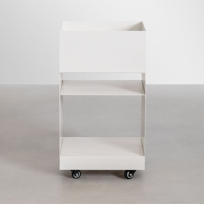 Rodgers Square Side Table 35x35 cm with Wheels & Shelves