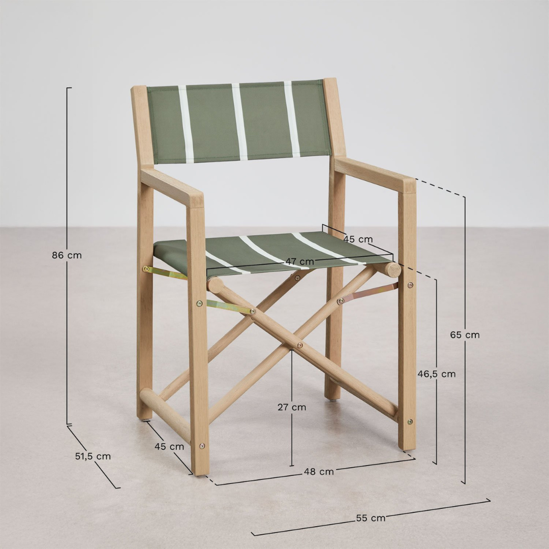 Rondonia Folding Director's Chair - Acacia Wood & Polyester