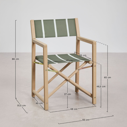 Rondonia Folding Director's Chair - Acacia Wood & Polyester