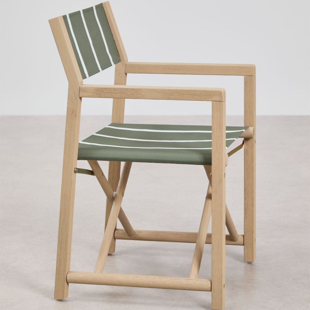 Rondonia Folding Director's Chair - Acacia Wood & Polyester