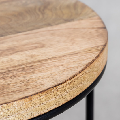 Tannam Round Side Table Ø30 cm in Mango Wood & Iron