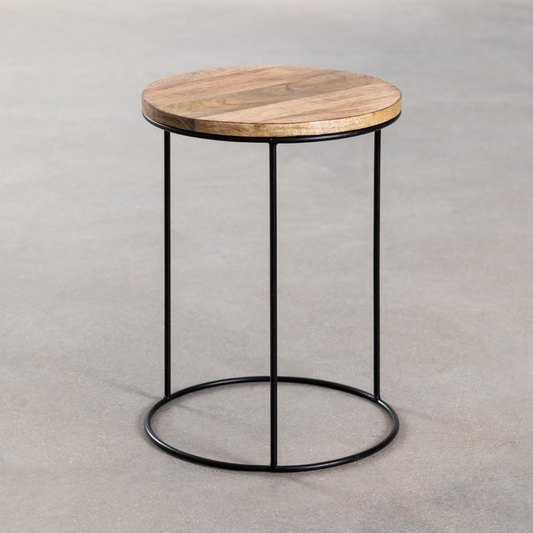 Tannam Round Side Table Ø30 cm in Mango Wood & Iron
