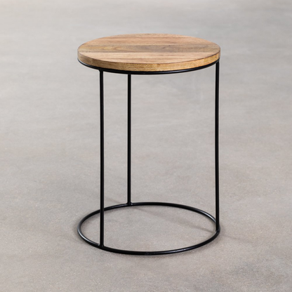 Tannam Round Side Table Ø30 cm in Mango Wood & Iron