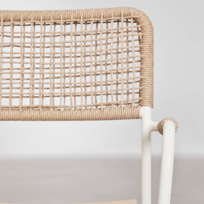 Tilda Stackable Garden Chair with Armrests - Steel & Acacia Wood