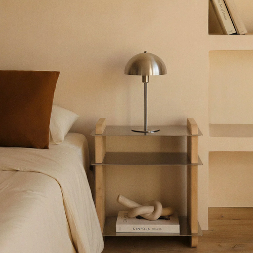 Tokyo Rectangular Bedside Table 55x40 cm in Mango Wood & Steel