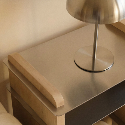 Tokyo Rectangular Bedside Table 55x40 cm in Mango Wood & Steel