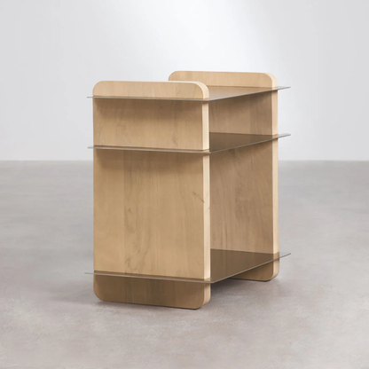 Tokyo Rectangular Bedside Table 55x40 cm in Mango Wood & Steel