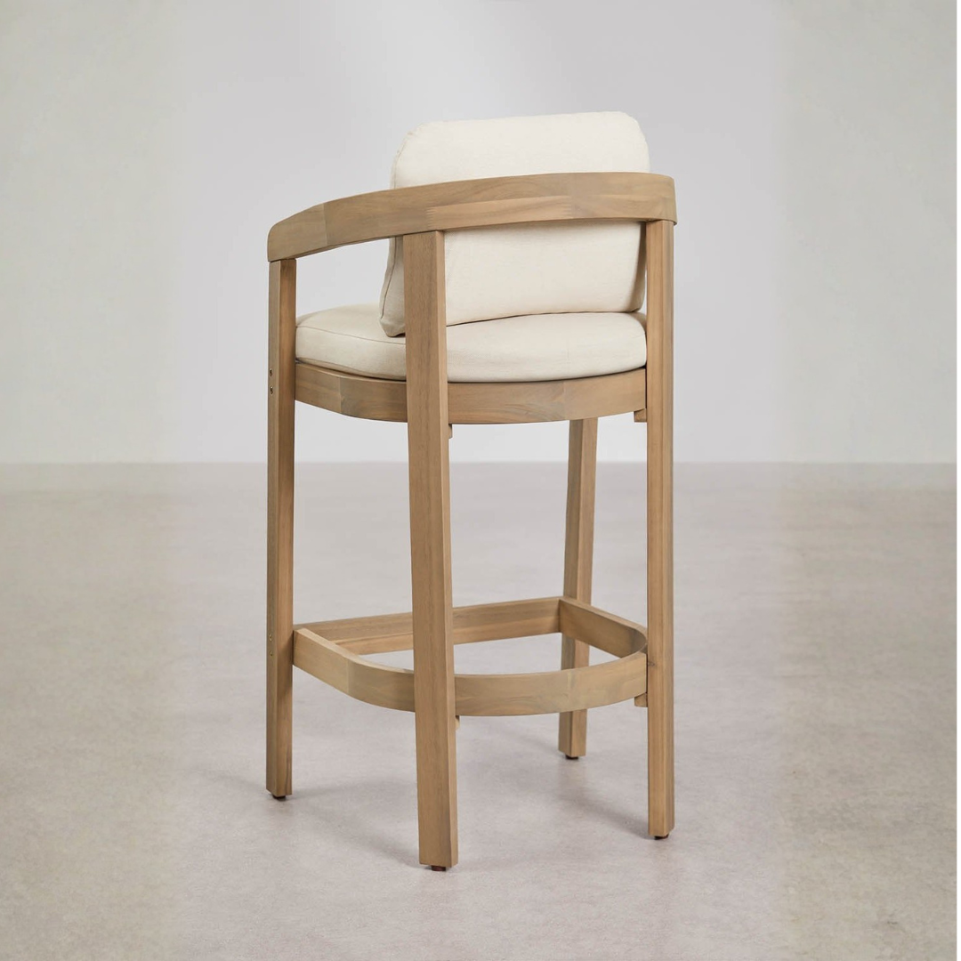 Uleno Acacia Wood High Garden Stool - Outdoor Comfort