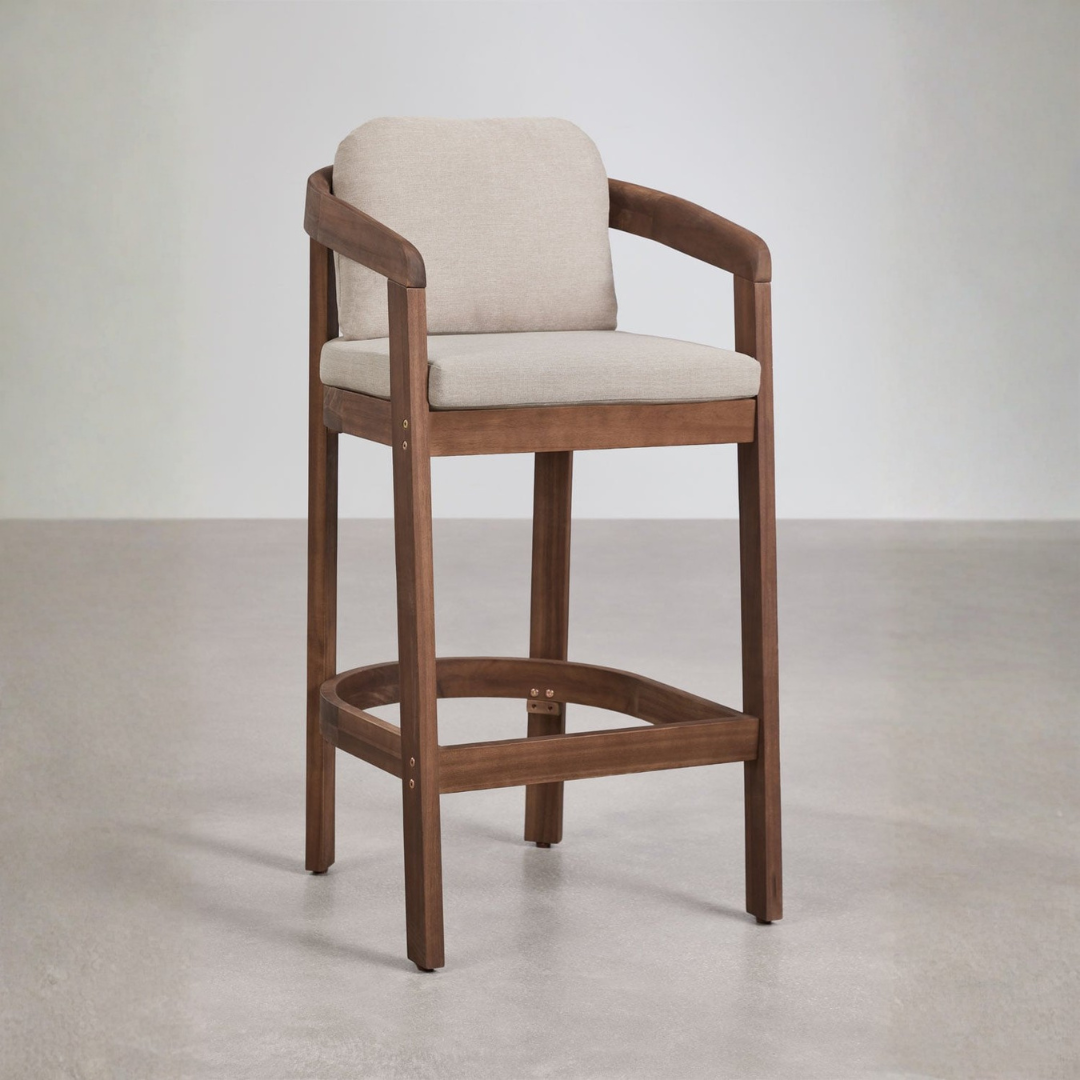 Uleno Acacia Wood High Garden Stool - Outdoor Comfort