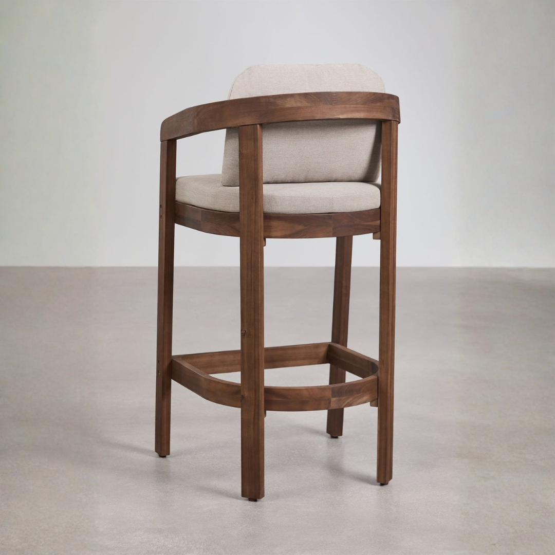 Uleno Acacia Wood High Garden Stool - Outdoor Comfort