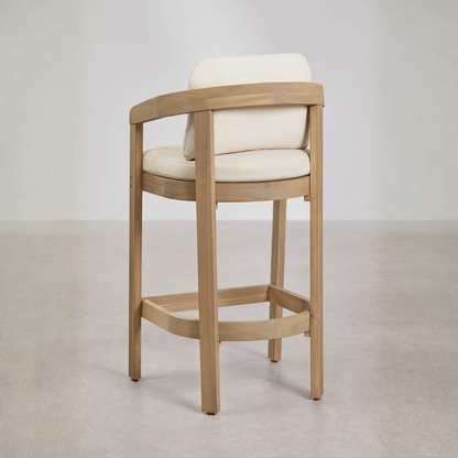 Uleno Acacia Wood High Stool with Cushions & Armrests