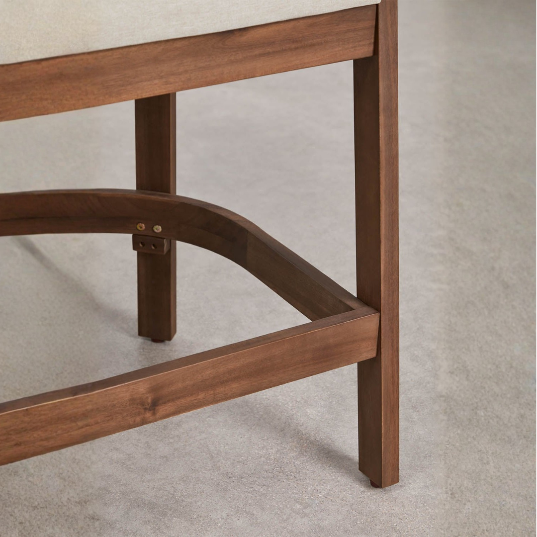 Uleno Acacia Wood High Stool with Cushions & Armrests