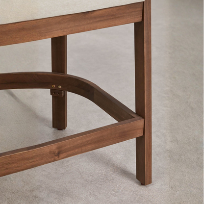Uleno Acacia Wood High Stool with Cushions & Armrests