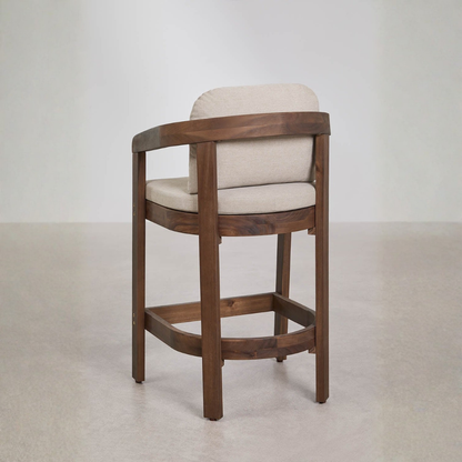 Uleno Acacia Wood High Stool with Cushions & Armrests