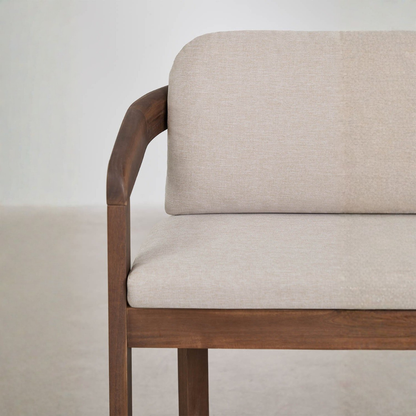 Uleno Acacia Wood High Stool with Cushions & Armrests
