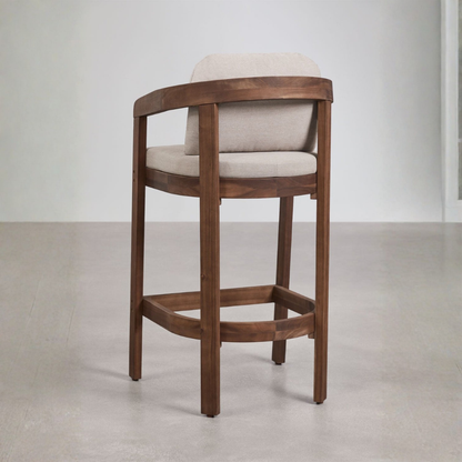 Uleno Acacia Wood High Stool with Cushions & Armrests