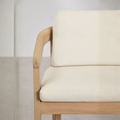 Uleno Acacia Wood High Stool with Cushions & Armrests