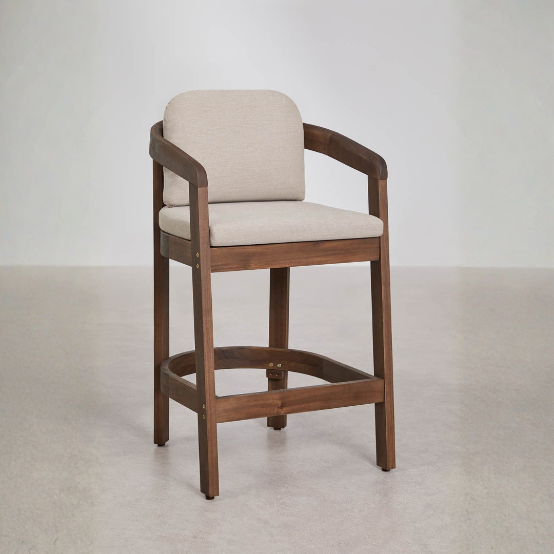 Uleno Acacia Wood High Garden Stool - Outdoor Comfort